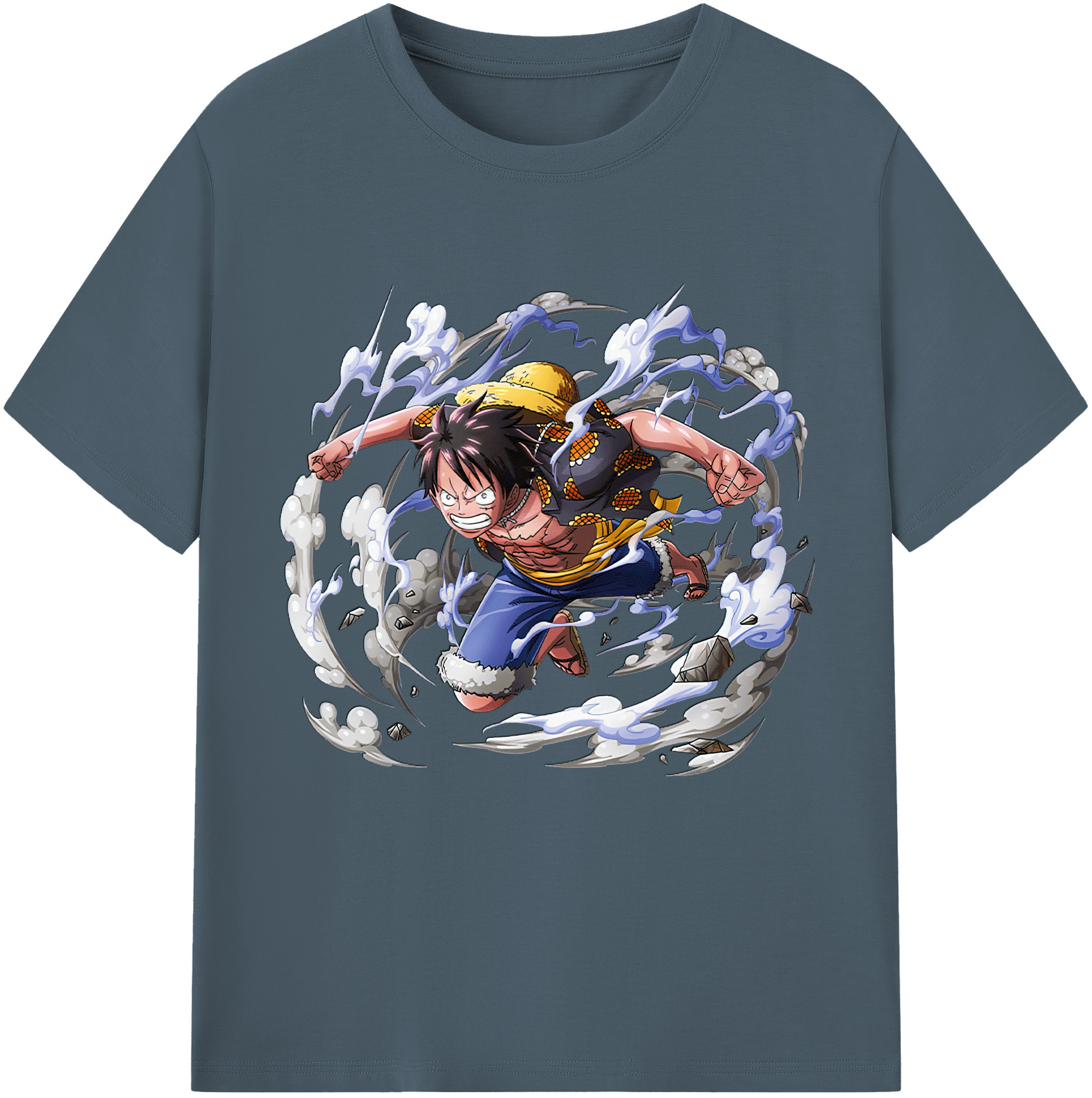 ワンピース モンキー・D・ルフィ ONE PIECE Monkey D. Luffy 綿100％半袖Tシャツ（フロントプリント）